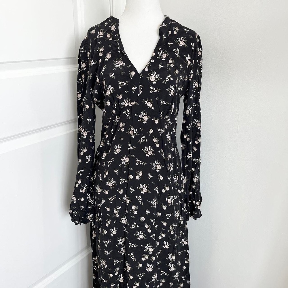 Mango floral black maxi dress